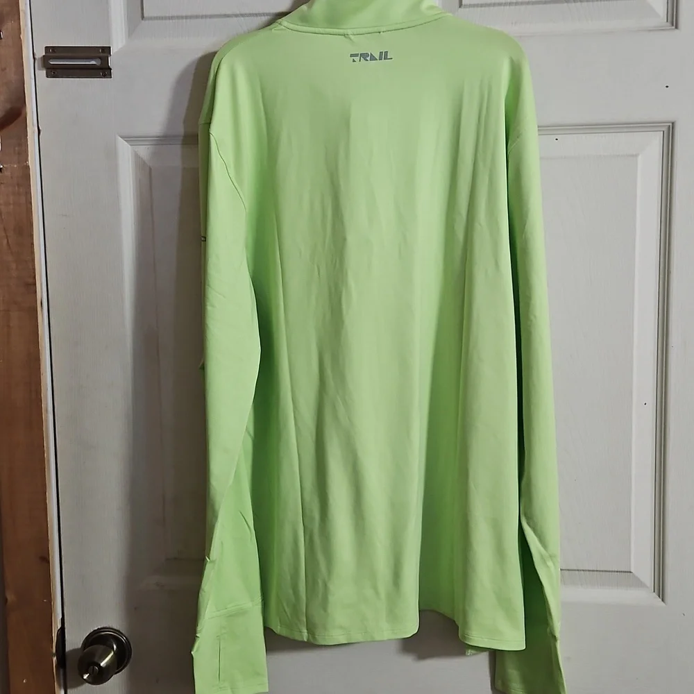 UNDER ARMOUR MEN'S TRAIL RUN 1/4 ZIP ATHLETIC TOP: NEON GREEN: NEW WITH TAGS: XL - Picture 5 of 6